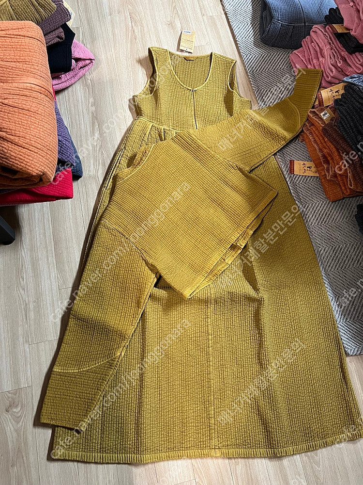 겨울 누빔 생활한복 원피스 SET 면100% (55~66 , 66~77) 사이즈 새상품 초특가--2