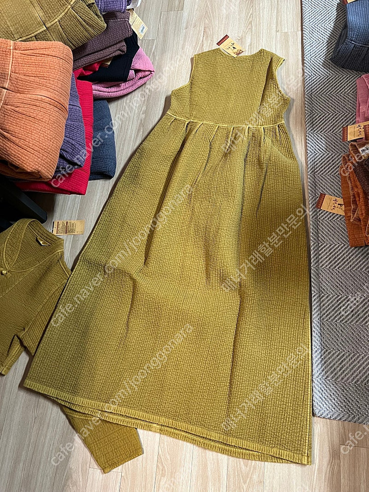 겨울 누빔 생활한복 원피스 SET 면100% (55~66 , 66~77) 사이즈 새상품 초특가--5