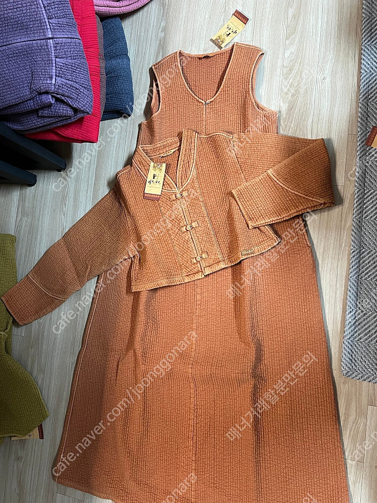 겨울 누빔 생활한복 원피스 SET 면100% (55~66 , 66~77) 사이즈 새상품 초특가--6