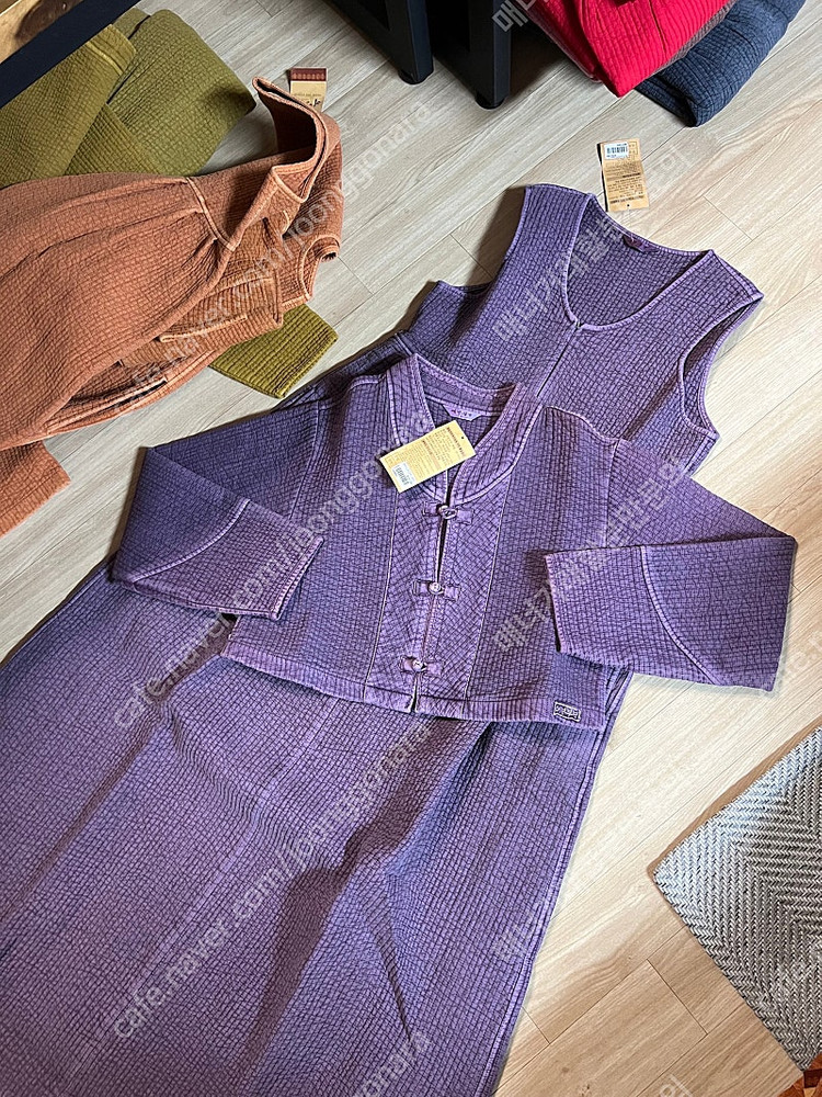 겨울 누빔 생활한복 원피스 SET 면100% (55~66 , 66~77) 사이즈 새상품 초특가--8