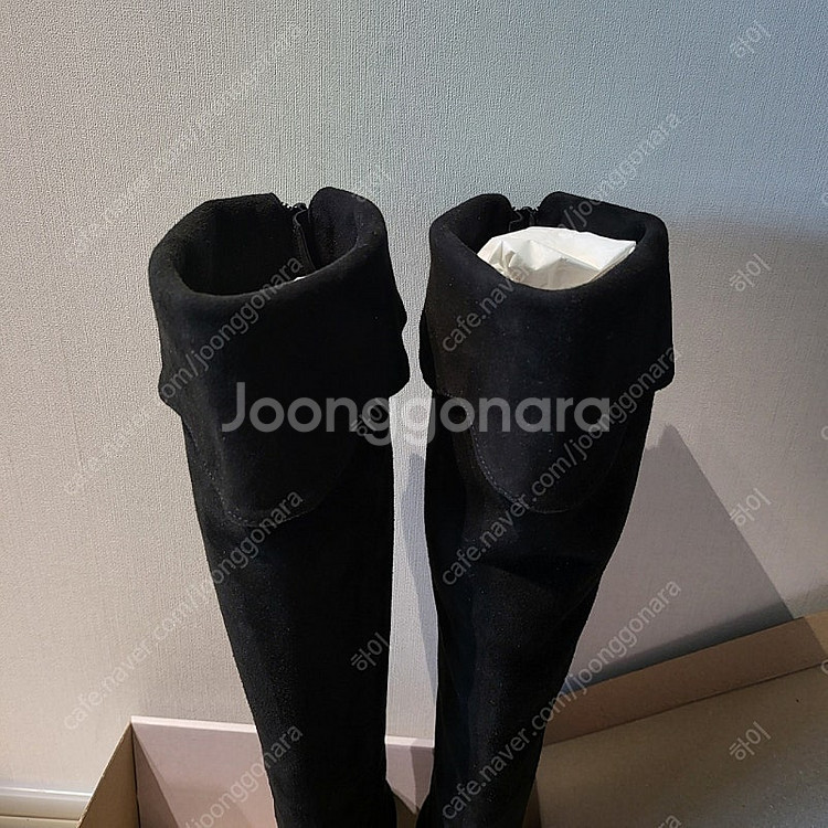 스웨이드 롱부츠 새상품 블랙 245 레티첼라--1
