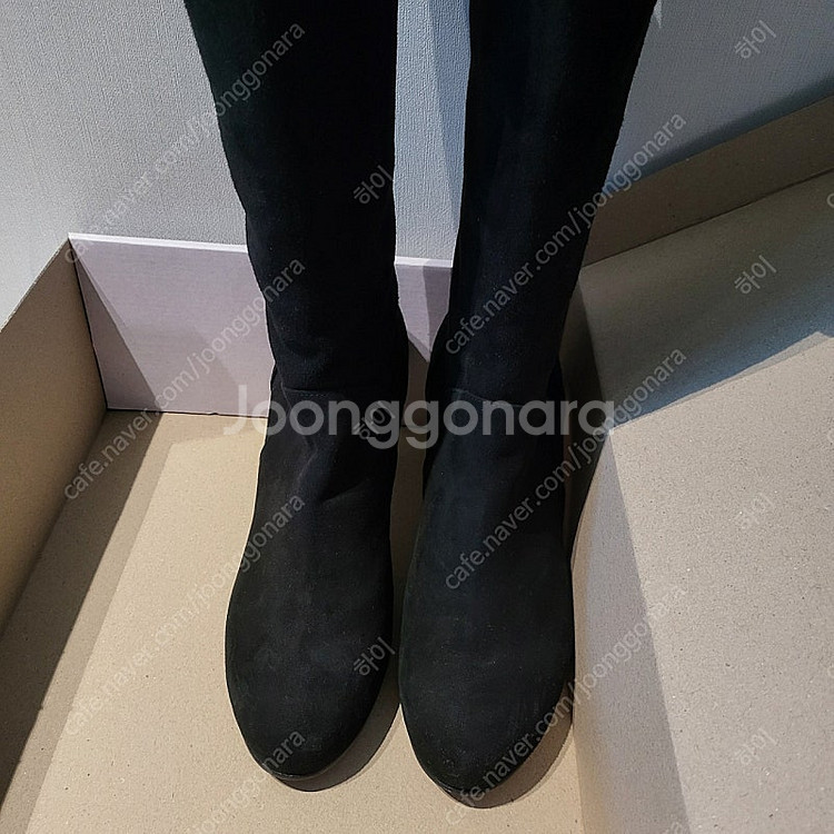 스웨이드 롱부츠 새상품 블랙 245 레티첼라--2