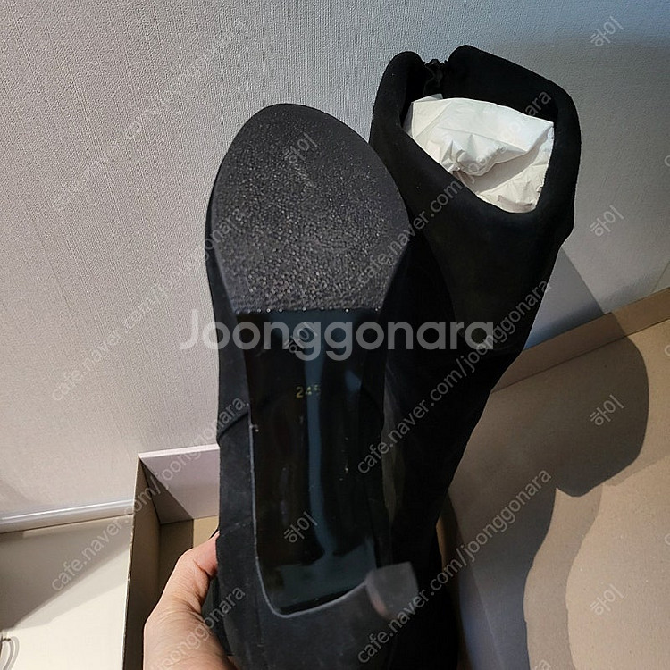 스웨이드 롱부츠 새상품 블랙 245 레티첼라--4