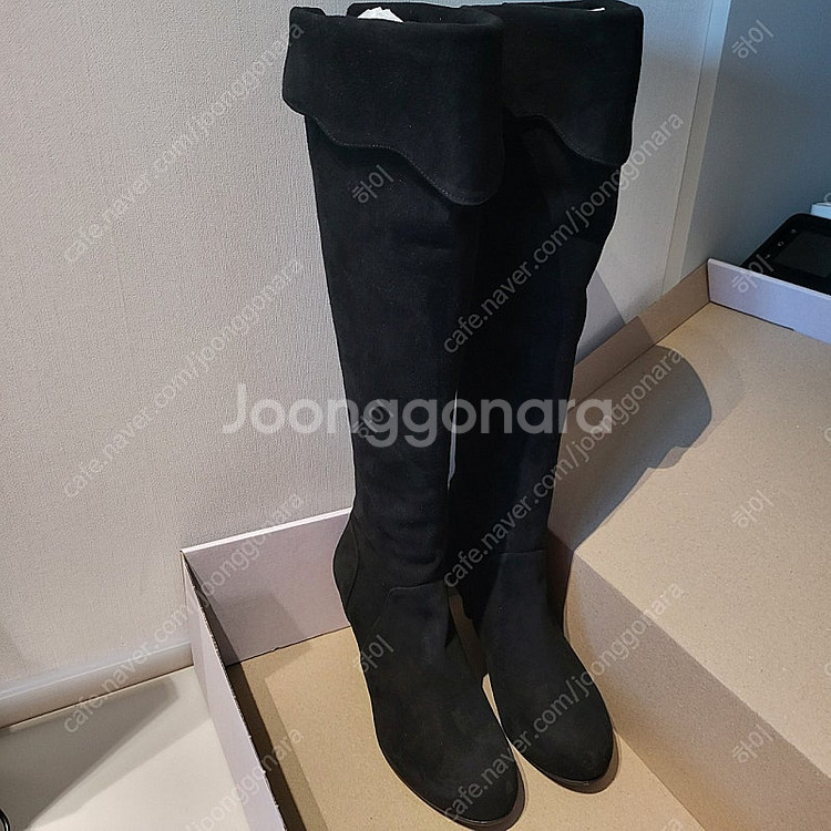 스웨이드 롱부츠 새상품 블랙 245 레티첼라--5
