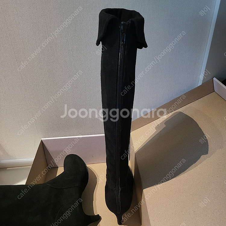 스웨이드 롱부츠 새상품 블랙 245 레티첼라--6