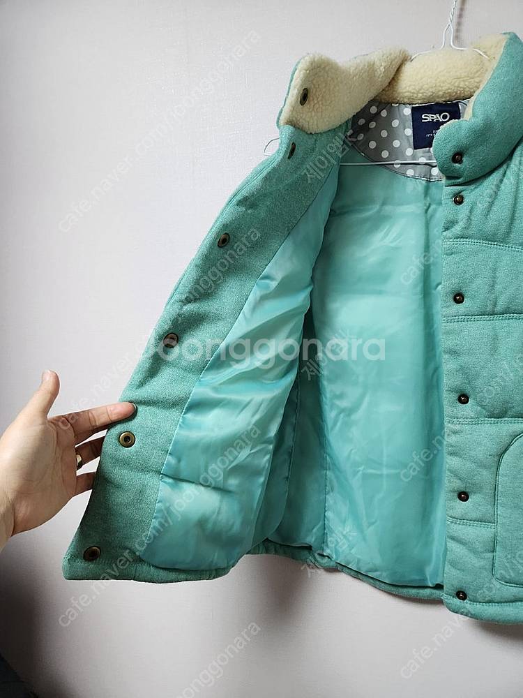 S 사이즈 SPAO 민트색 패딩조끼--4