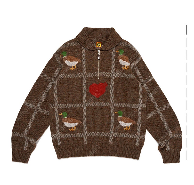 휴먼메이드 ANIMAL HALF-ZIP KNIT SWEATER 새상품 L