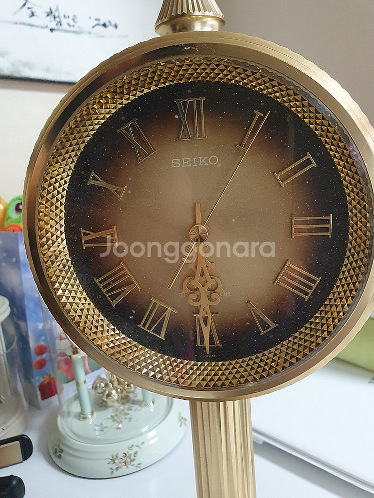 빈티지 앤틱 60년대 황동 세이코 탁상시계--1