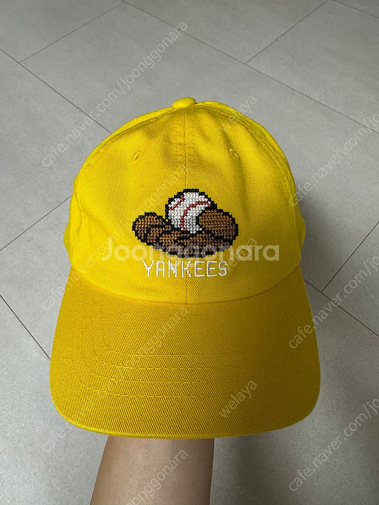 [새상품]MLB 키즈 옐로우 캡모자(5-7Y)--0