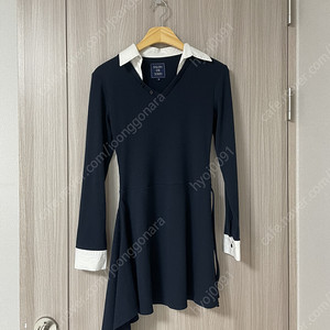 살롱드욘 SALON DE YOHN 셔츠 저지 드레스 Navy (Shirt Detail Jersey Dress)