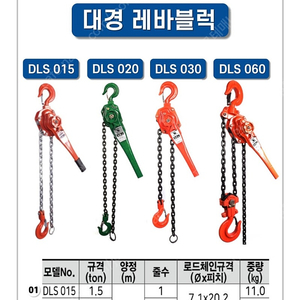 대경 레버블록 DLS-015 1.5T