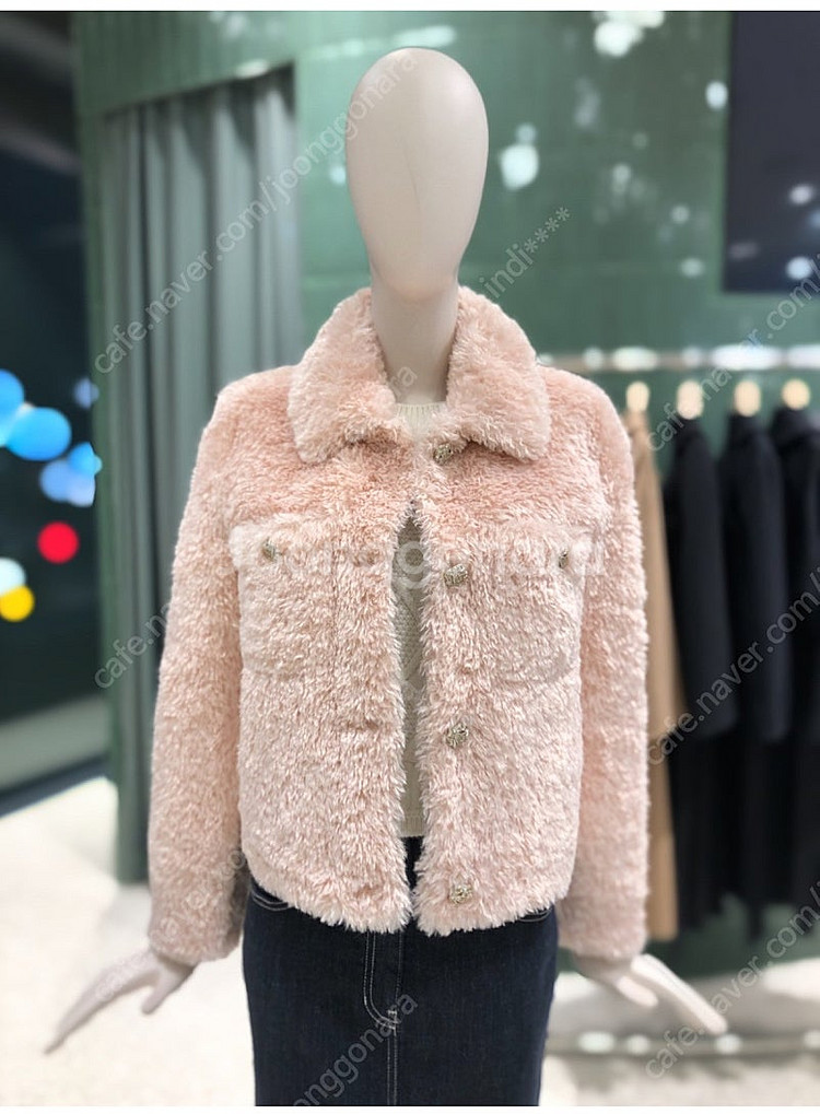 <새상품> 듀엘 에코퍼 무스탕 자켓 핑크 55--4