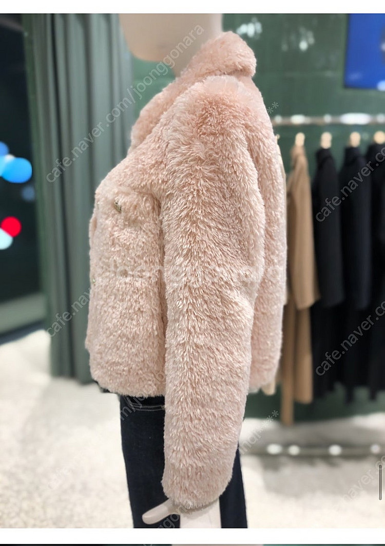 <새상품> 듀엘 에코퍼 무스탕 자켓 핑크 55--6