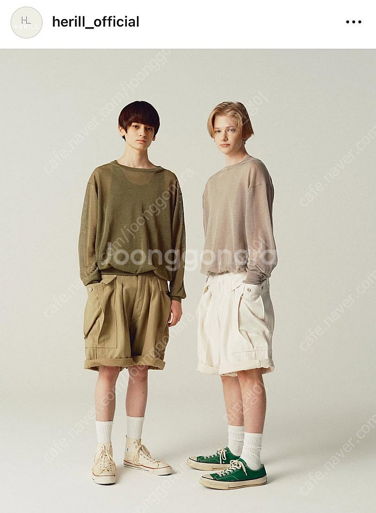 헤릴 HERILL Cargo Shorts 베이지, 올리...--0