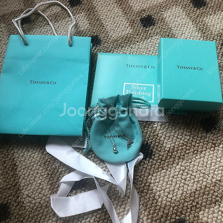 티파니앤코 티어드롭 눈물 목걸이 실버--0