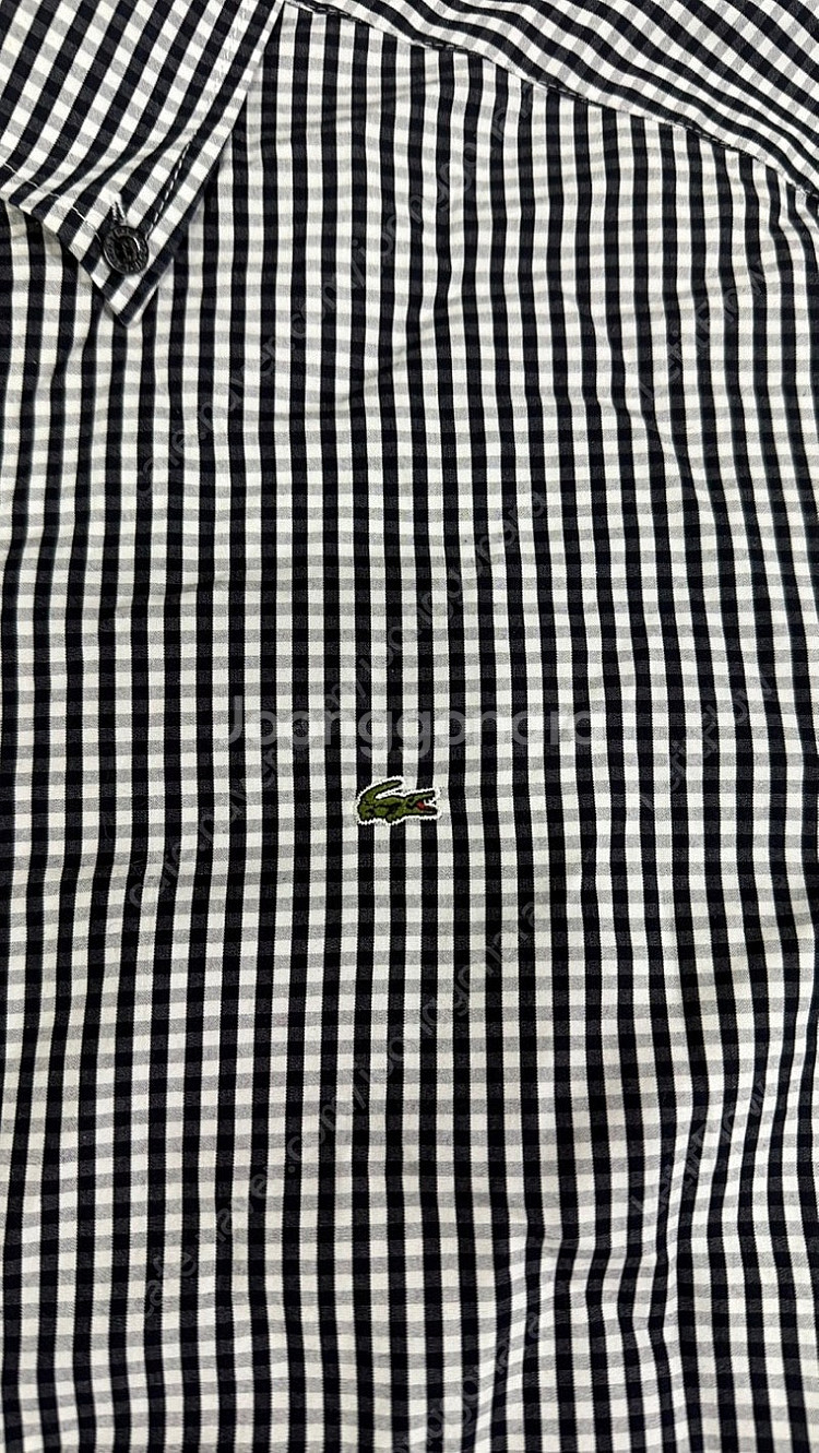 Lacoste 라코스테 깅엄 체크 셔츠 블랙--3