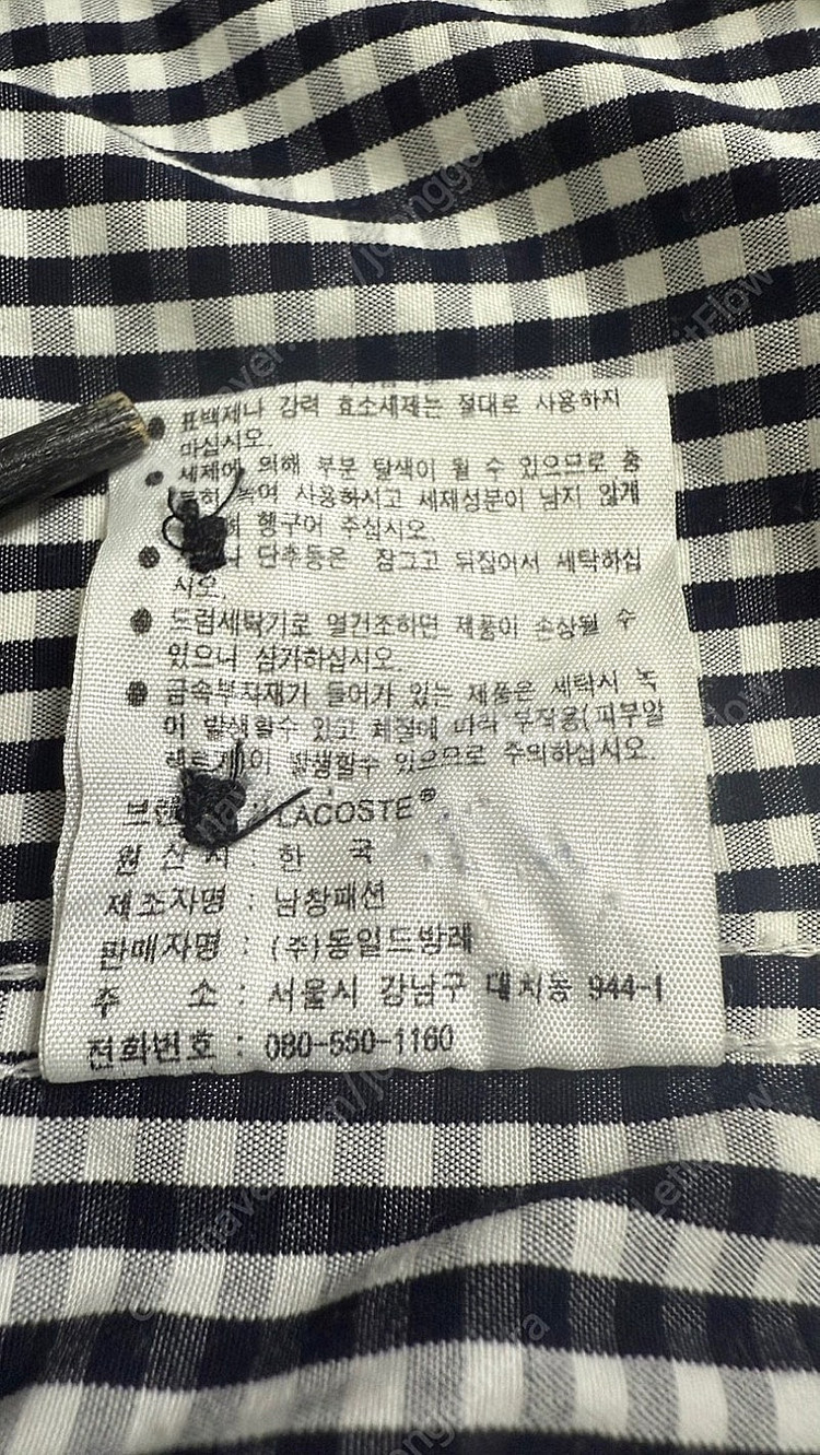 Lacoste 라코스테 깅엄 체크 셔츠 블랙--5