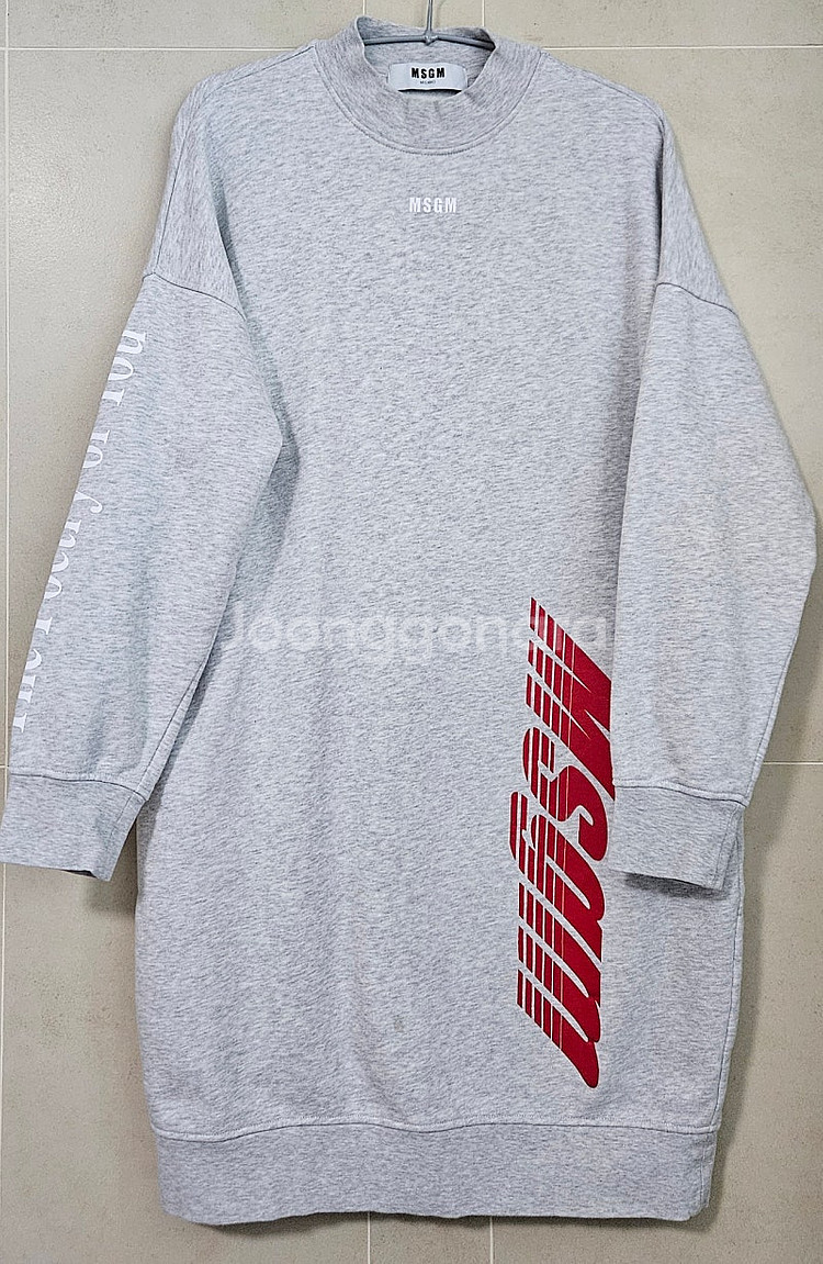 MSGM 사이드레터링 스웻원피스 그레이 XS 택포 65...--1