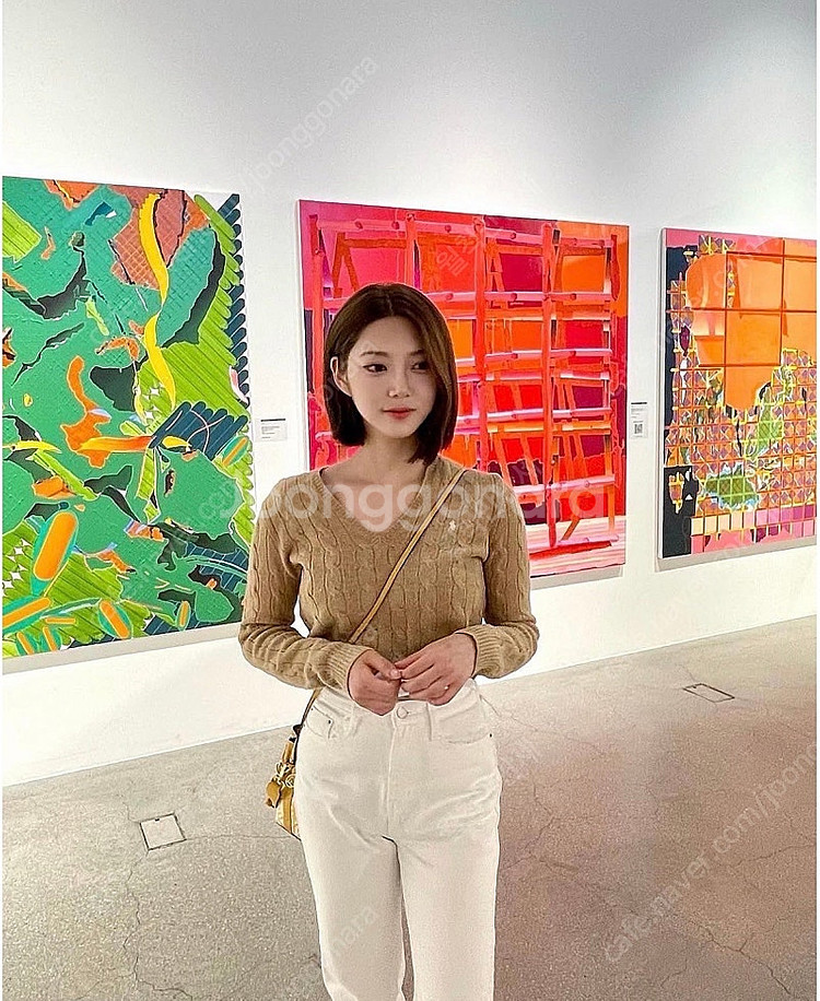 폴로 캐시미어 브이넥 니트 베이지M--1