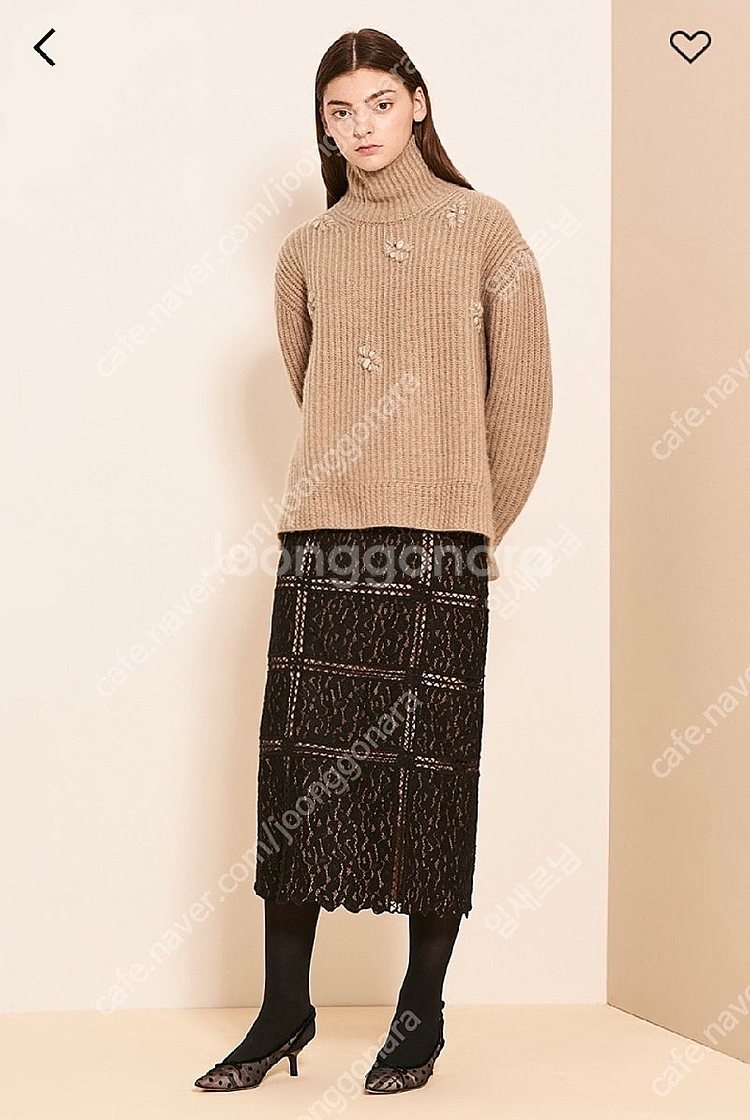 한섬 LANVIN 랑방컬렉션 레이스 스커트 롱 치마 하객룩 돌잔치--1