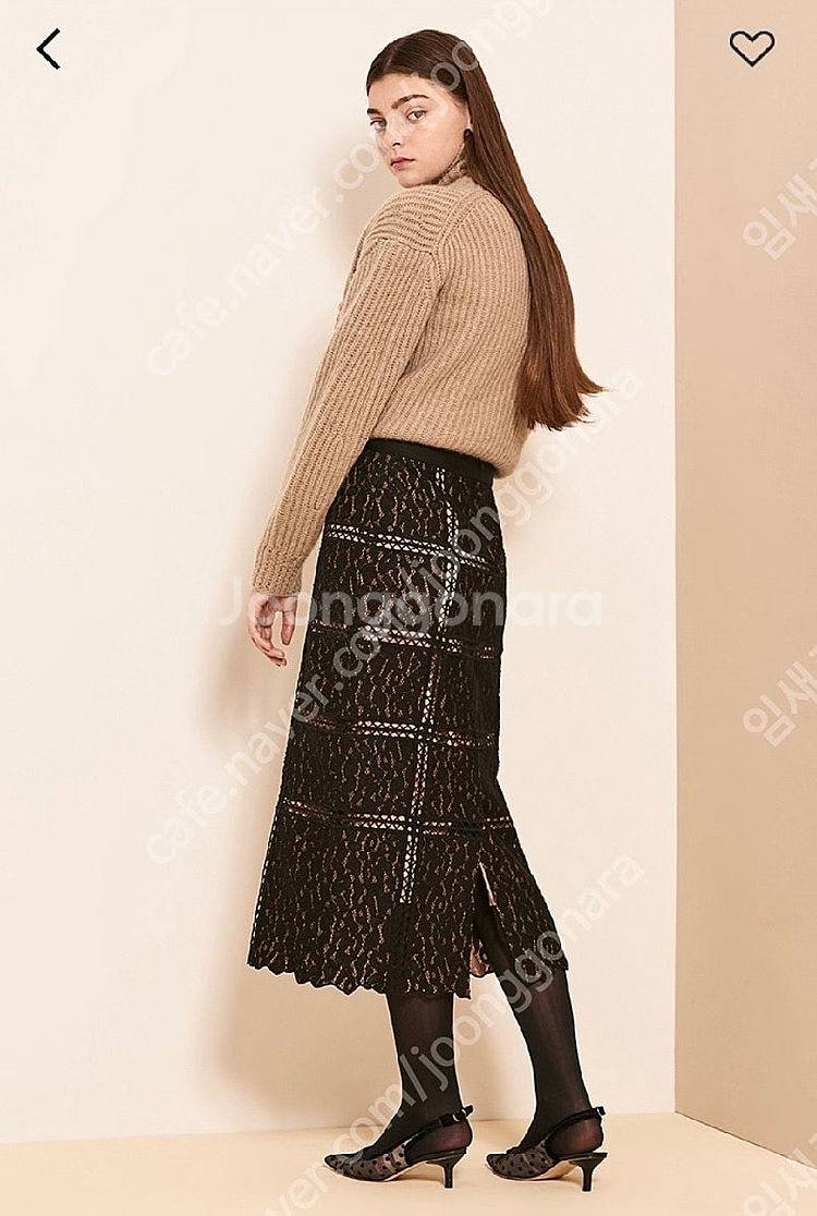 한섬 LANVIN 랑방컬렉션 레이스 스커트 롱 치마 하객룩 돌잔치--0