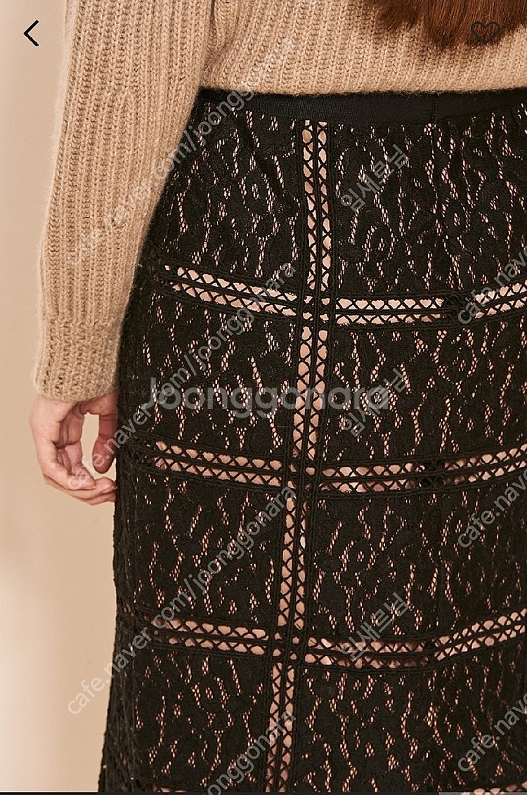 한섬 LANVIN 랑방컬렉션 레이스 스커트 롱 치마 하객룩 돌잔치--5