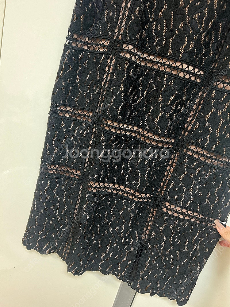 한섬 LANVIN 랑방컬렉션 레이스 스커트 롱 치마 하객룩 돌잔치--9