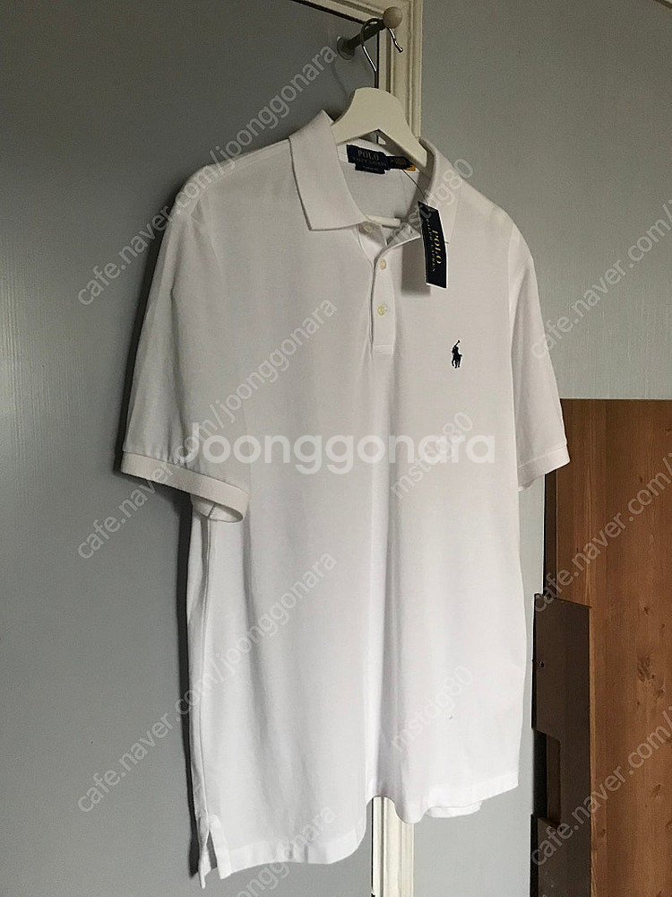 폴로 랄프로렌 클래식핏 메쉬 폴로 카라티 흰색 M사이즈...--0