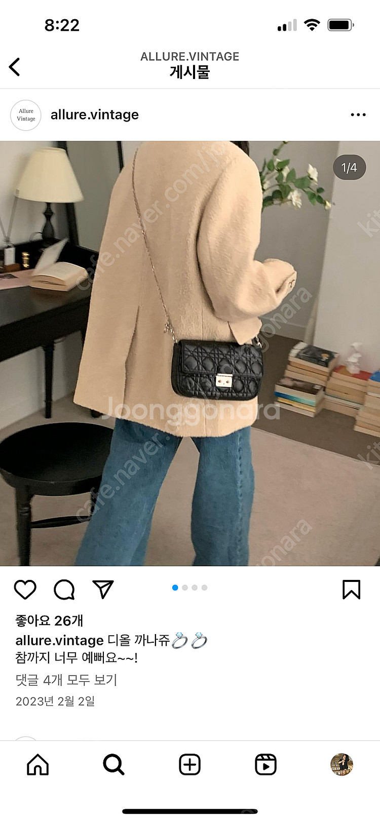 디올 빈티지 까나쥬 체인 숄더백 판매합니다--4