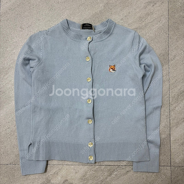 메종키츠네 가디건 니트 하늘--0