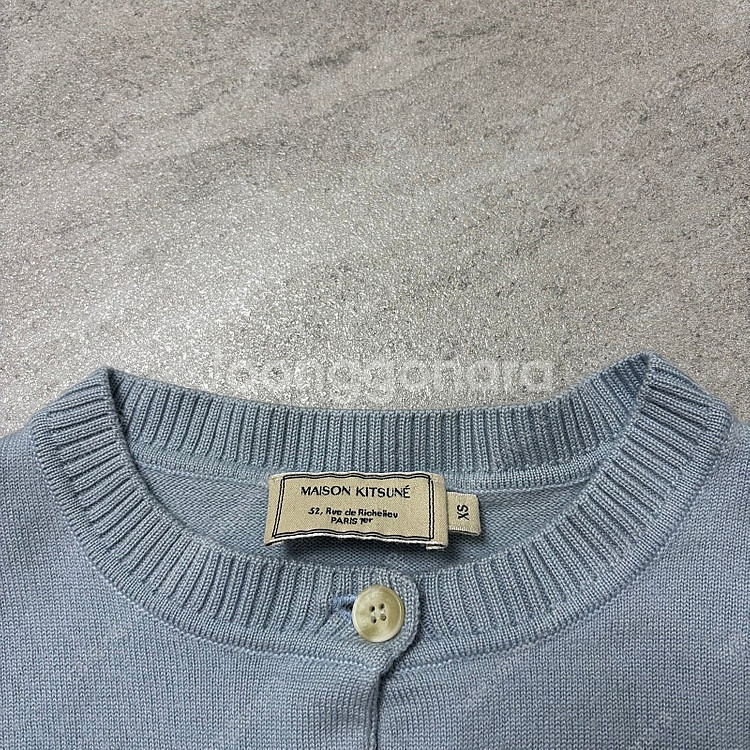 메종키츠네 가디건 니트 하늘--5