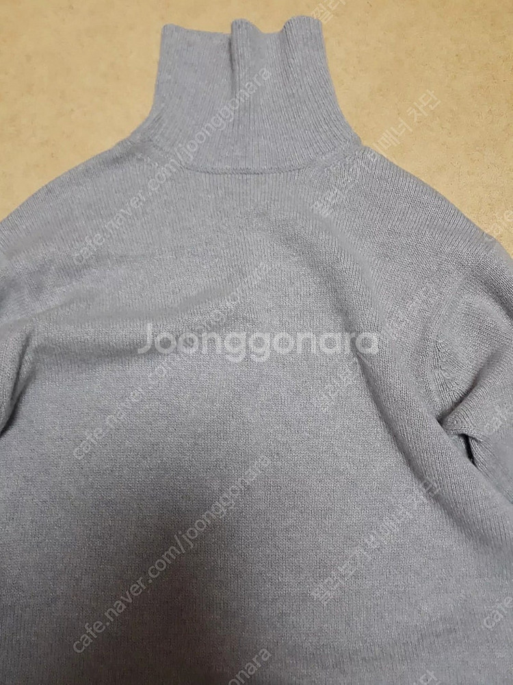 더캐시미어 캐시미어100 터틀넥 니트 원피스S--3