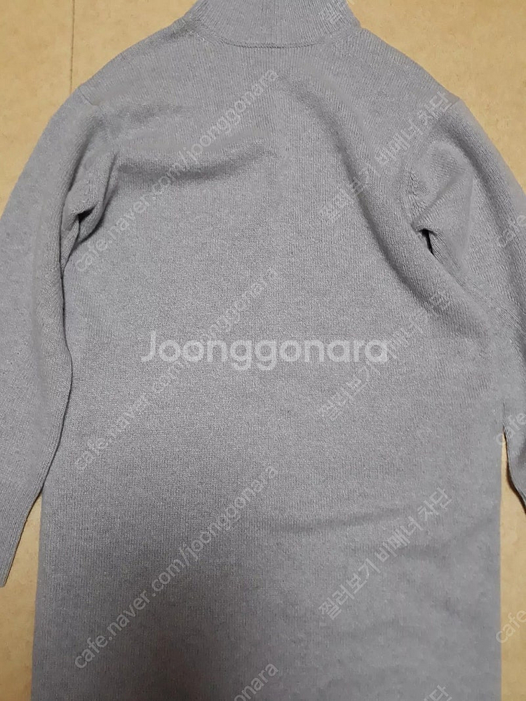 더캐시미어 캐시미어100 터틀넥 니트 원피스S--4