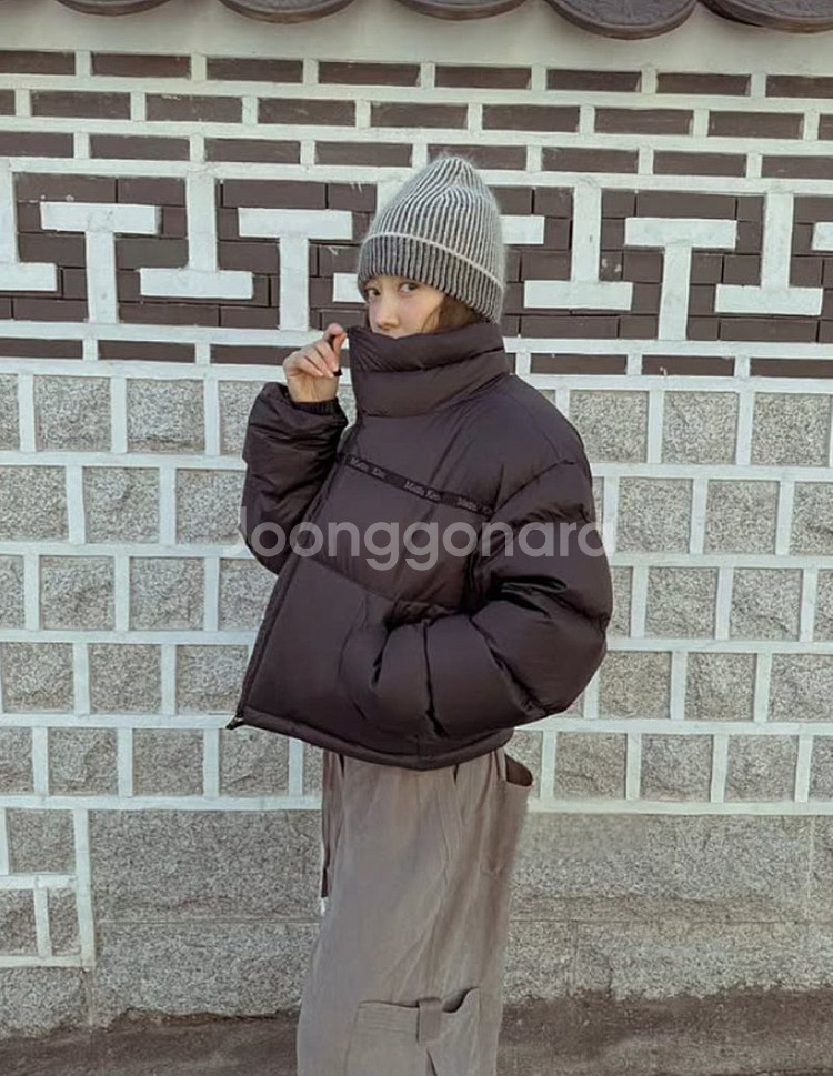 마뗑킴 로고 테이핑 푸퍼다운 패딩 s--4