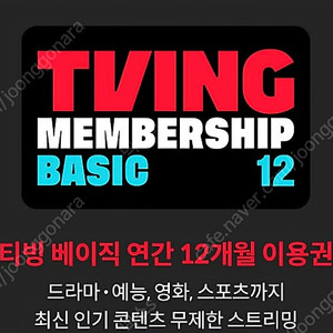 티빙 베이직 1년 구독권