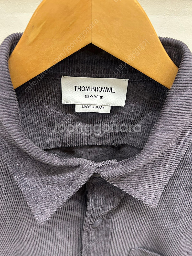 톰브라운 코듀로이 셔츠 옅은 네이비--1