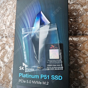 Sk 하이닉스 플래티넘 P51 M.2 NVMe 2TB 미개봉 새상품 판매합니다