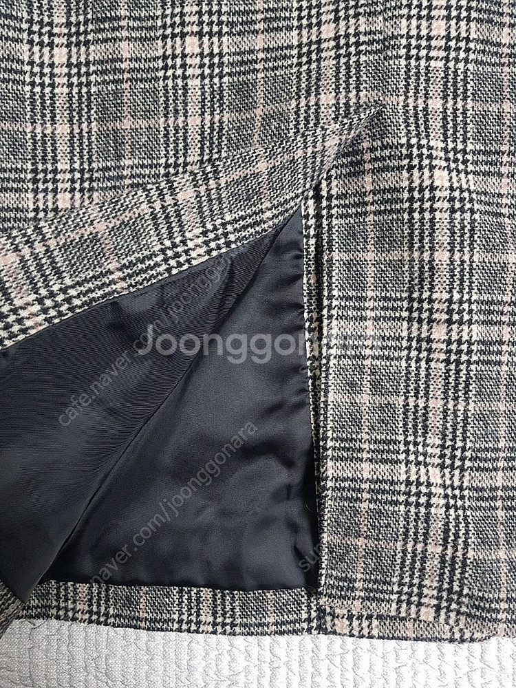 여성코트SOUP 모직혼방 체크코트 55 모직롱자켓--6