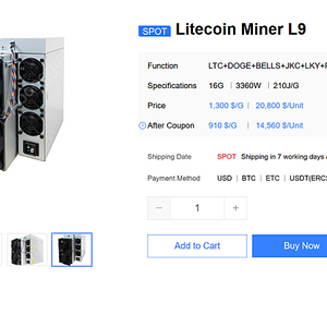 비트메인 채굴기 라이트코인 도지코인외3종 L9 신품 라이트코인 도지코인 외3개 코인채굴기 ,L7 중고 채굴기 판매합니다.