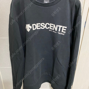 데상트 맨투맨 100 라지 셔츠 블랙 Descente 긴팔