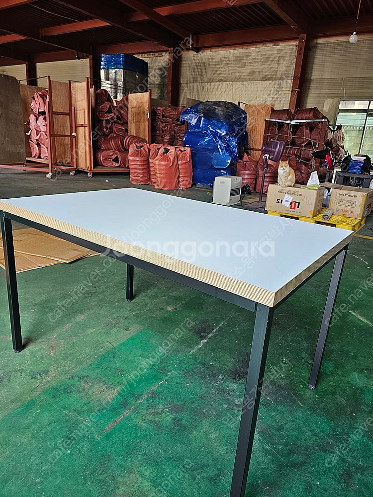 식당 카페 레스토랑 스터디카페 등 깔끔한 업소용 식탁 테이블 화이트자작집성엣지--6