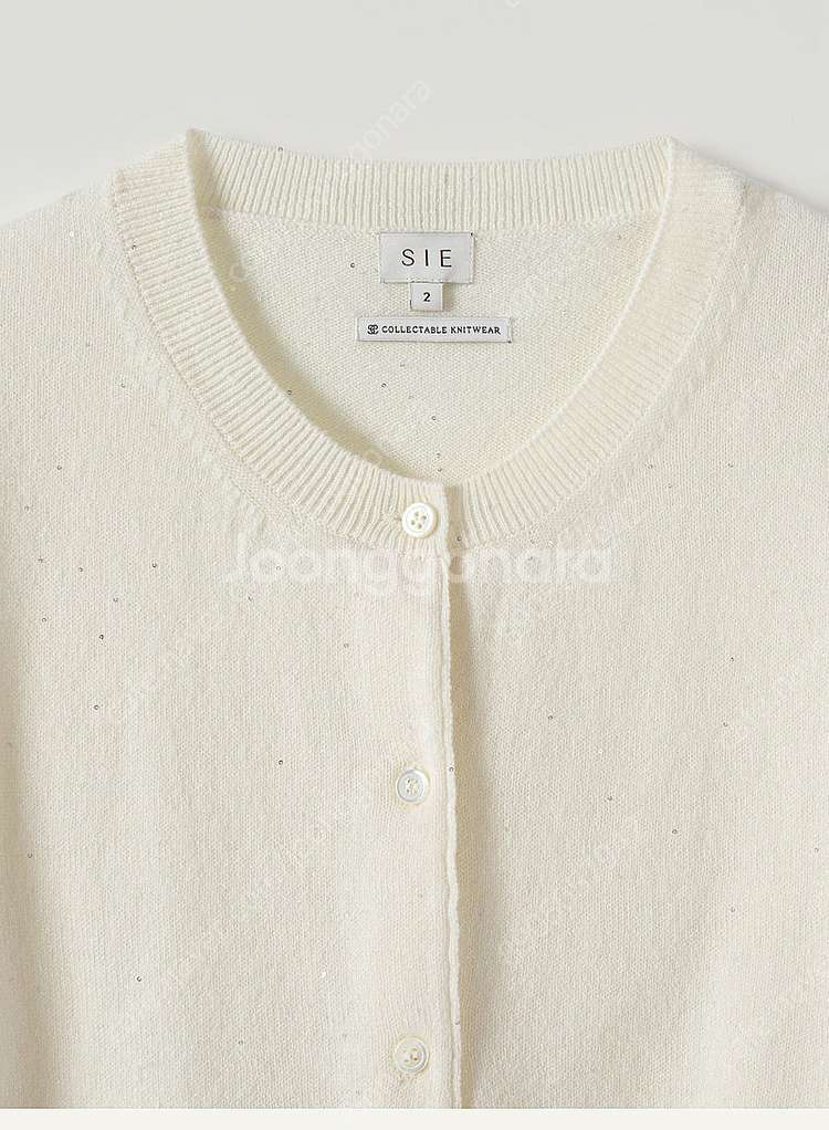 시에(sie)세렌 울 글리터가디건 크림--2