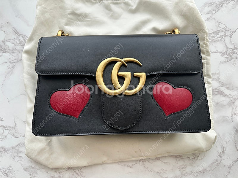 구찌 하트백 GG 마몬트 체인 숄더백--4