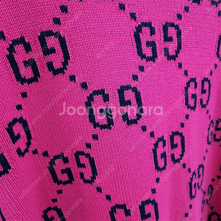 [럭스유] (새상품) L / 구찌 핑크 GG 로고 코튼...--2