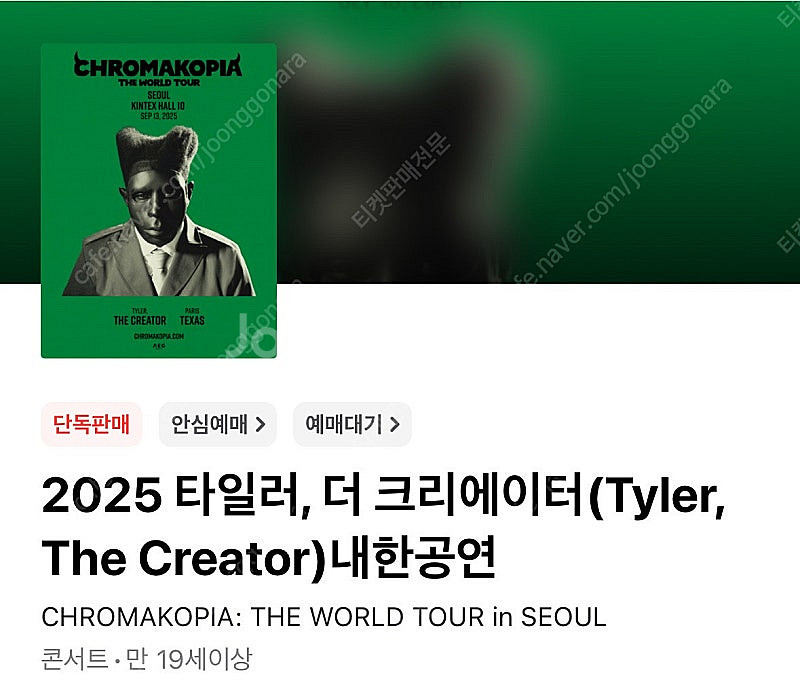 타일러 콘서트 VIP2 양도--0