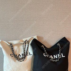 [판매 새상품]샤넬 chanel 캔버스 체인백 숄더백 블랙 & 아이보리