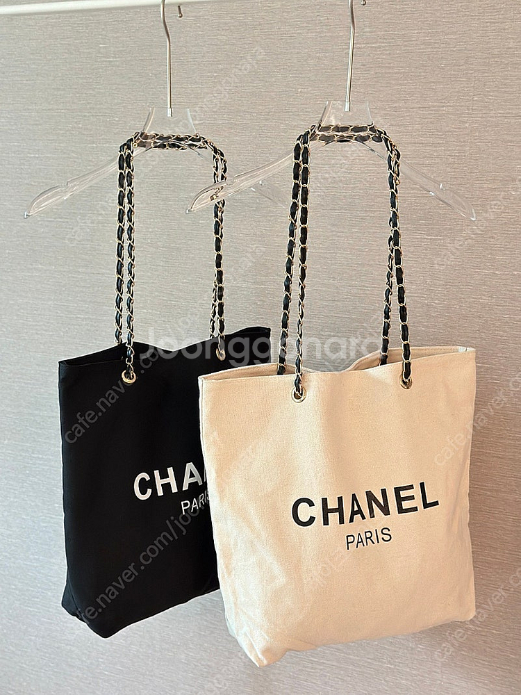 [판매 새상품]샤넬 chanel 캔버스 체인백 숄더백 블랙 & 아이보리--4