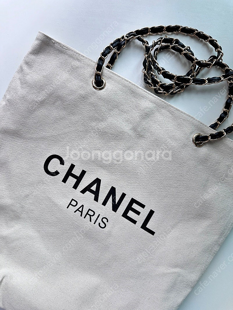 [판매 새상품]샤넬 chanel 캔버스 체인백 숄더백 블랙 & 아이보리--9
