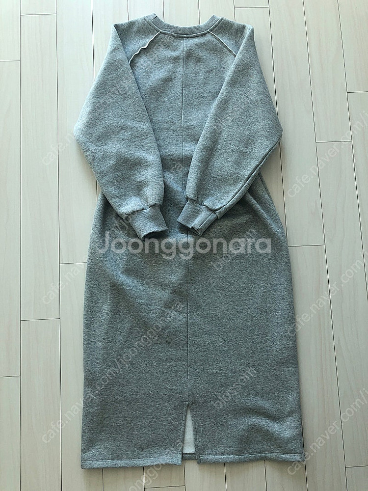 데일리룩 기모 라인맨투맨원피스--5