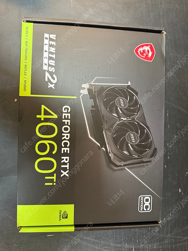 MSI 지포스 RTX 4060 Ti 벤투스 2X 블랙 OC D6 8GB 미개봉 신품